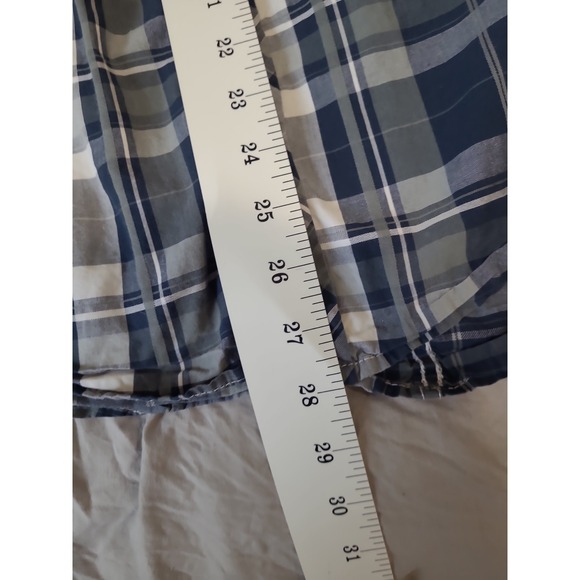 BKE Buckle Athletic Fit Men's SZ LG Blue plaid Pearl Snap button down Shirt - Picture 8 of 10